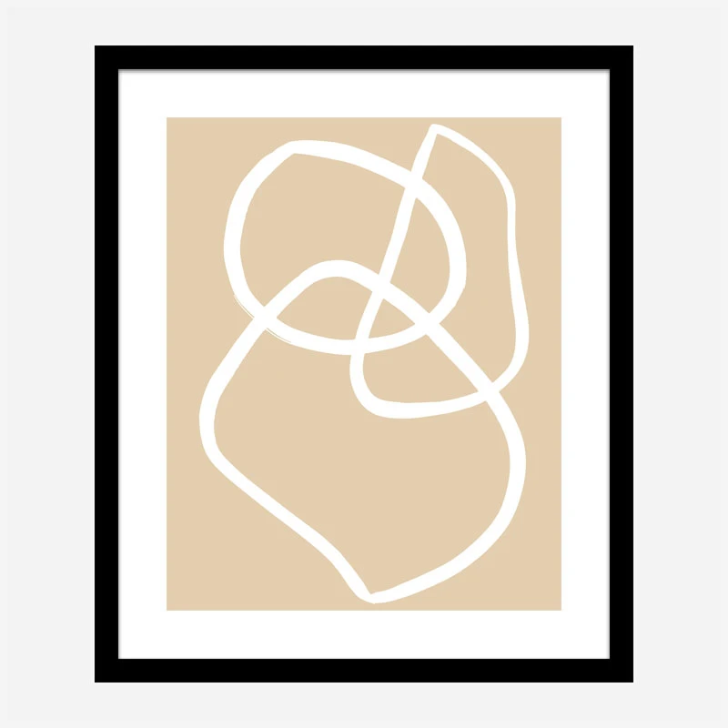 Beige Lines 03 Wall Art Print