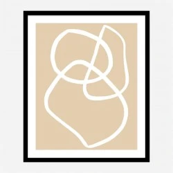 Beige Lines 03 Wall Art Print