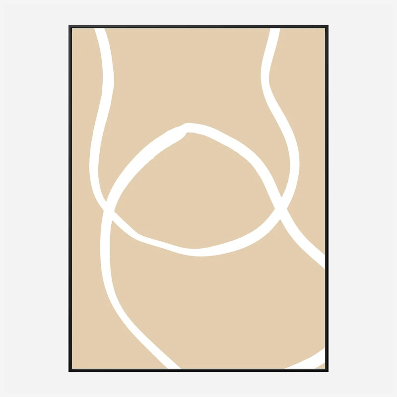 Beige Lines 04 Wall Art Print