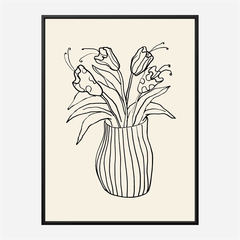 Vase Sketch Wall Art Print