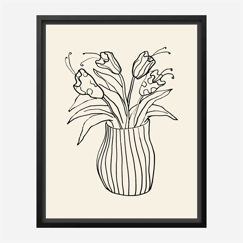 Vase Sketch Wall Art Print