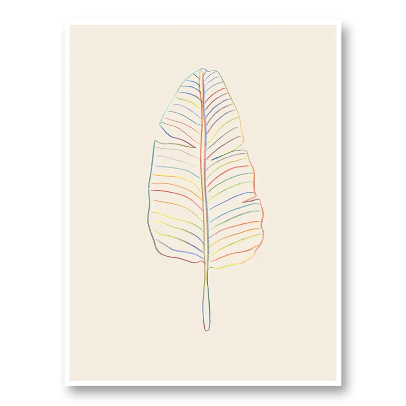Banana Rainbow Leaf Wall Art Print