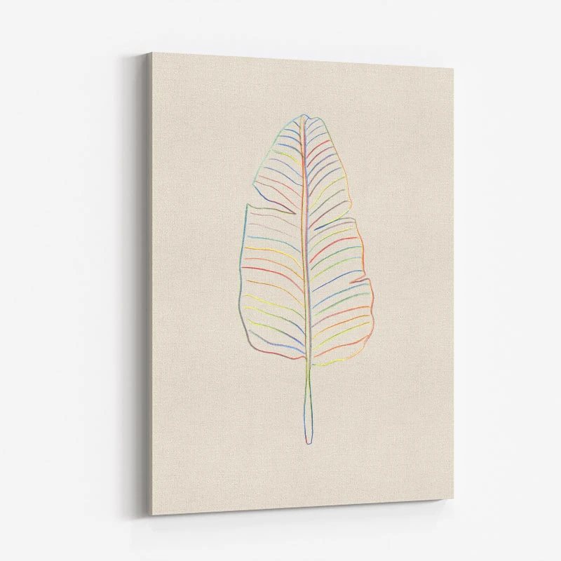 Banana Rainbow Leaf Wall Art Print