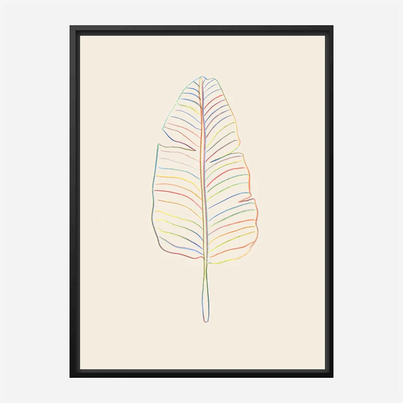 Banana Rainbow Leaf Wall Art Print