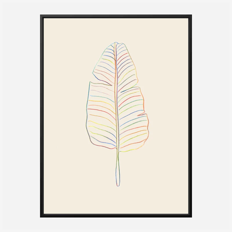 Banana Rainbow Leaf Wall Art Print