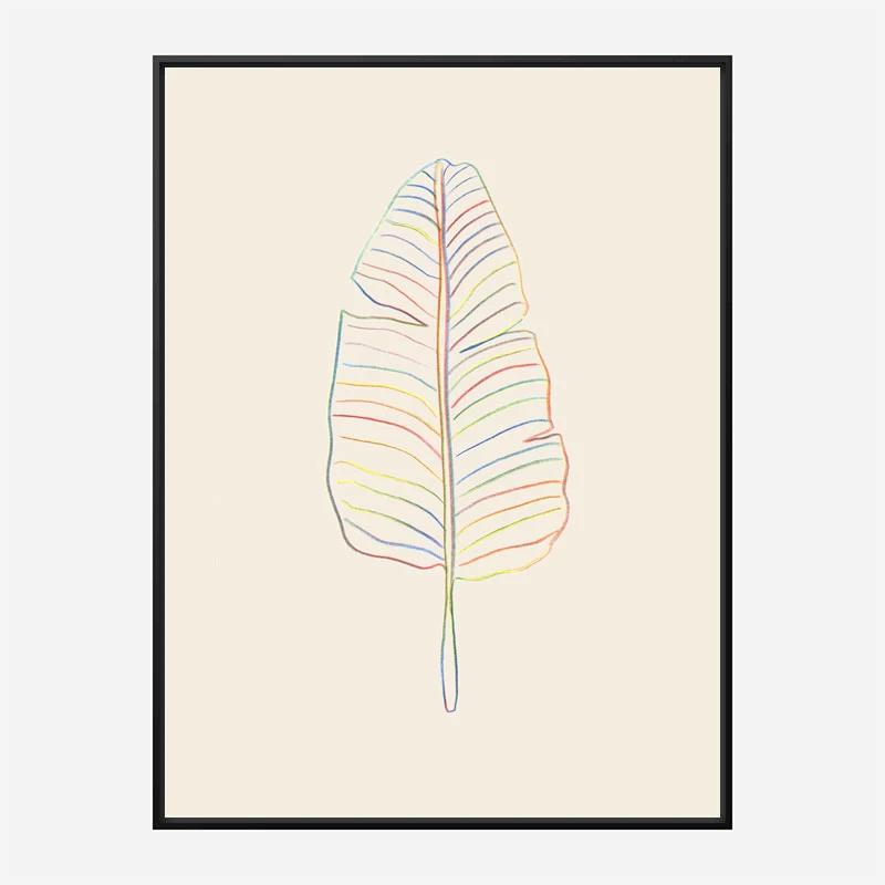 Banana Rainbow Leaf Wall Art Print