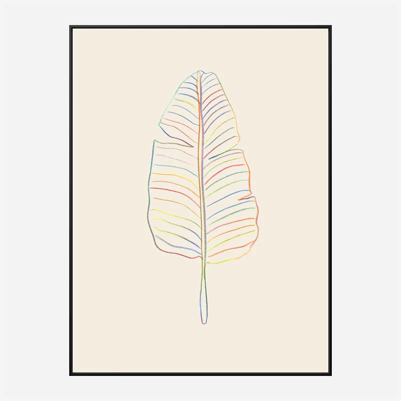 Banana Rainbow Leaf Wall Art Print