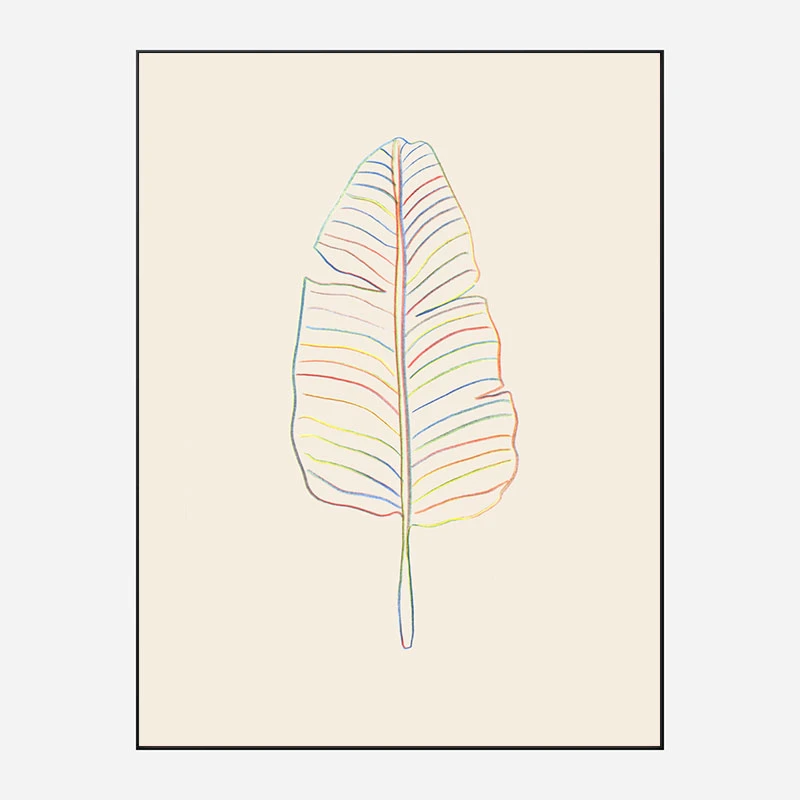 Banana Rainbow Leaf Wall Art Print