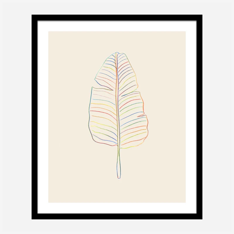 Banana Rainbow Leaf Wall Art Print