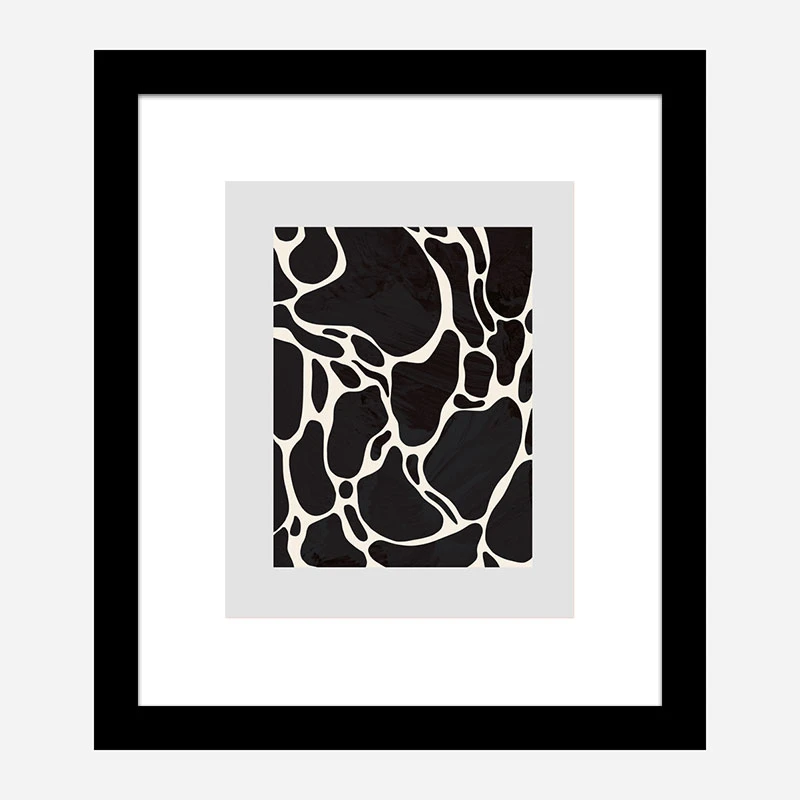Giraffe Grey Wall Art Print