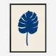 Monstera Canvas Blue Wall Art Print