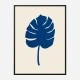 Monstera Canvas Blue Wall Art Print