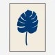 Monstera Canvas Blue Wall Art Print