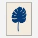 Monstera Canvas Blue Wall Art Print