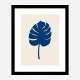 Monstera Canvas Blue Wall Art Print