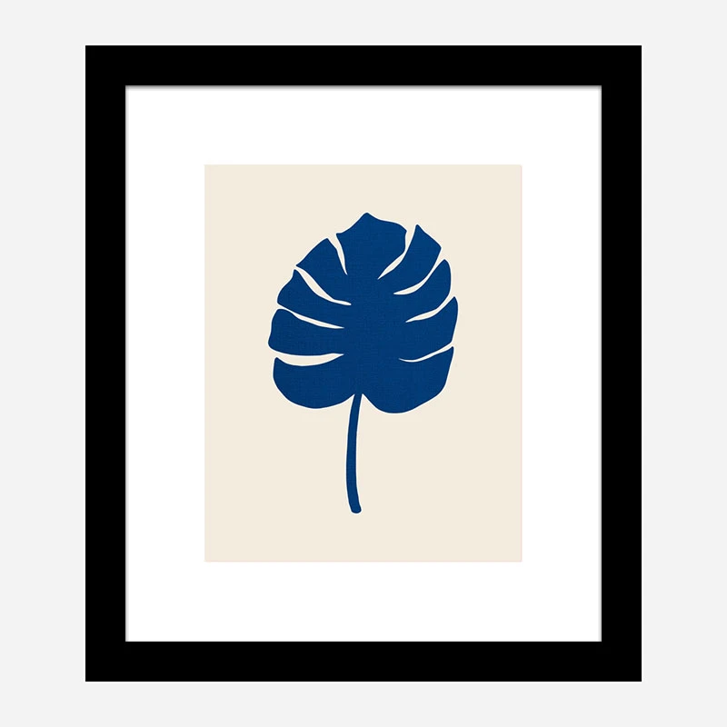 Monstera Canvas Blue Wall Art Print