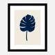 Monstera Marble Blue Wall Art Print