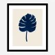 Monstera Marble Blue Wall Art Print