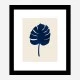 Monstera Marble Blue Wall Art Print