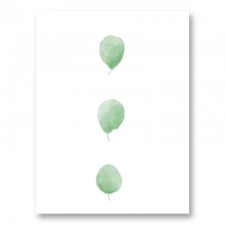 Birch Leaves in Row Wall Art Print
