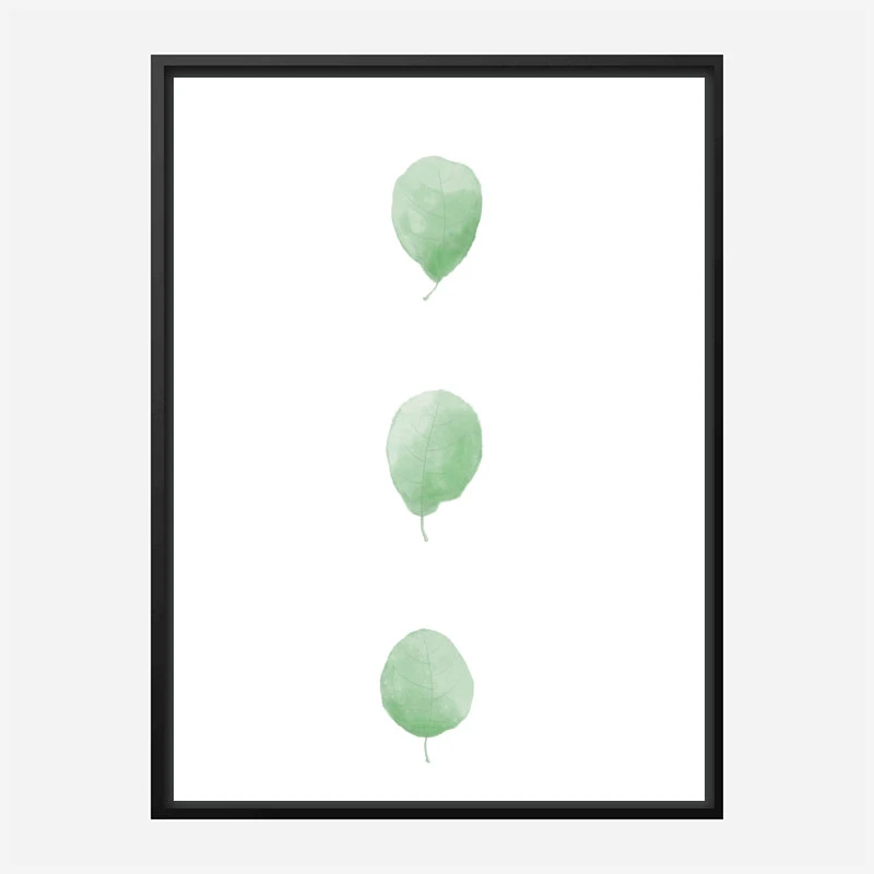 Birch Leaves in Row Wall Art Print