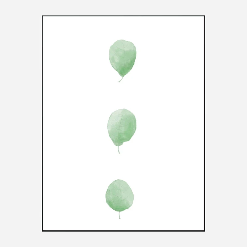 Birch Leaves in Row Wall Art Print
