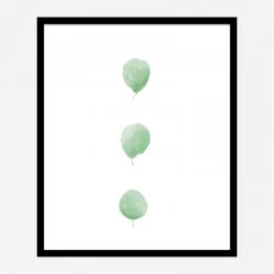 Birch Leaves in Row Wall Art Print