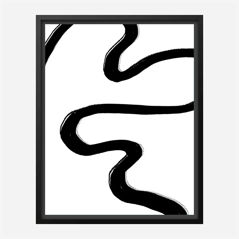 Road Black Wall Art Print