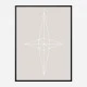 Grid Star Grey Wall Art Print