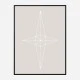 Grid Star Grey Wall Art Print