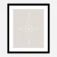 Grid Star Grey Wall Art Print