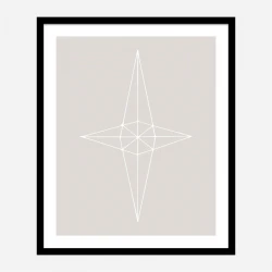 Grid Star Grey Wall Art Print