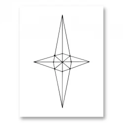 Grid Star White Wall Art Print