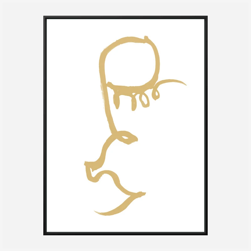Half Face Gold Wall Art Print