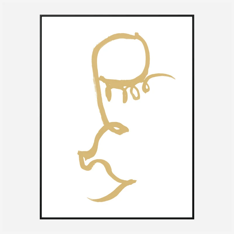 Half Face Gold Wall Art Print