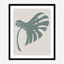 Monstera Bent Green Wall Art Print