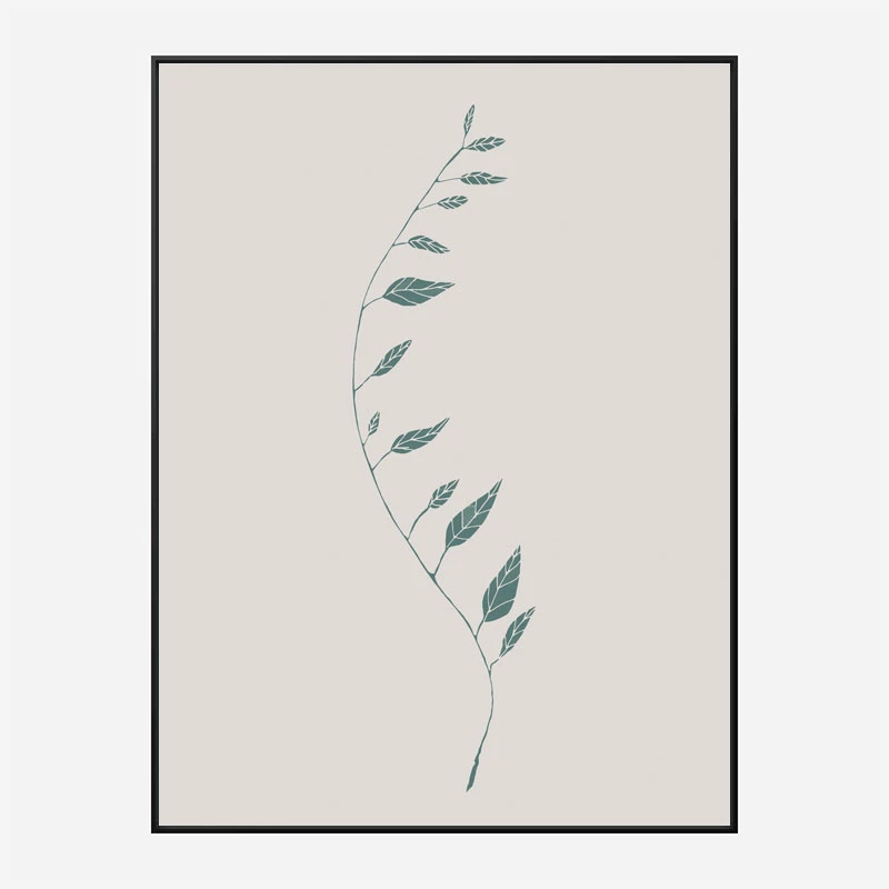 Wavy Branch Green Wall Art Print