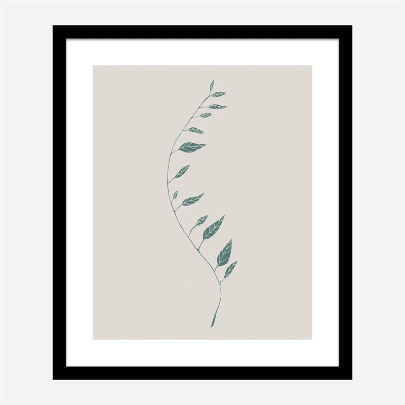 Wavy Branch Green Wall Art Print