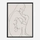 Woman Lines Black Wall Art Print