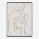 Woman Lines Black Wall Art Print