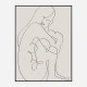 Woman Lines Black Wall Art Print