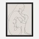 Woman Lines Black Wall Art Print