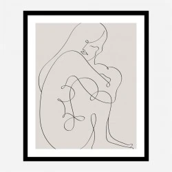 Woman Lines Black Wall Art Print