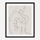 Woman Lines Black Wall Art Print