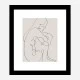 Woman Lines Black Wall Art Print