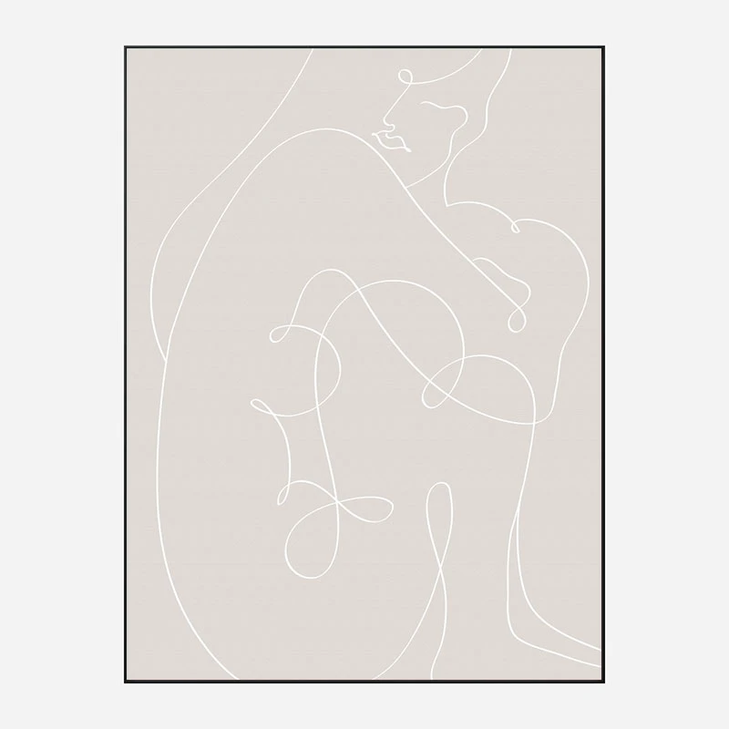 Woman Lines White Wall Art Print