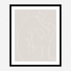 Woman Lines White Wall Art Print