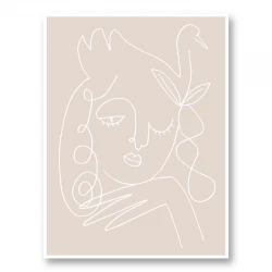 The Swan Beige Wall Art Print