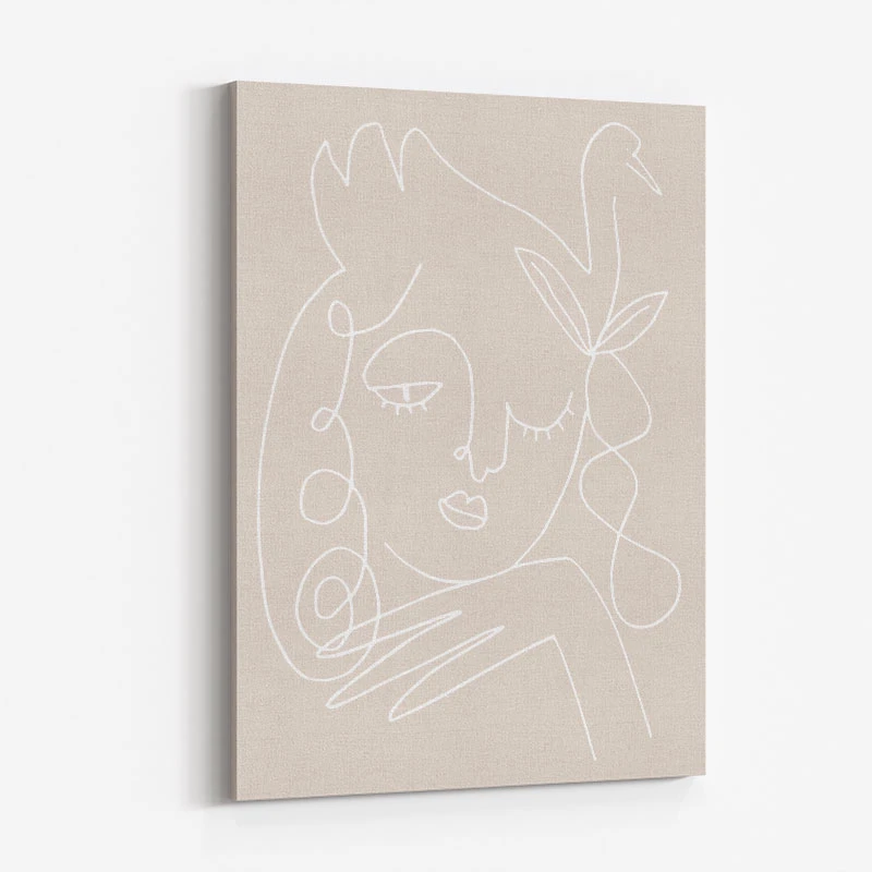 The Swan Beige Wall Art Print