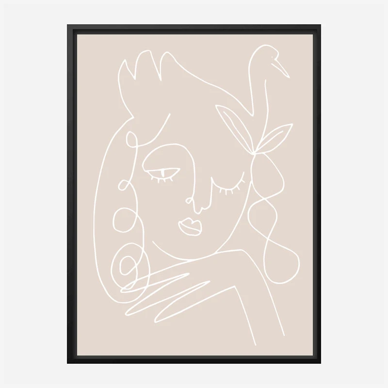 The Swan Beige Wall Art Print